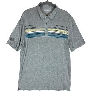 Travis Mathew Polo Shirt Men Large Heather Gray Modal Golf Short Sleeve Collared